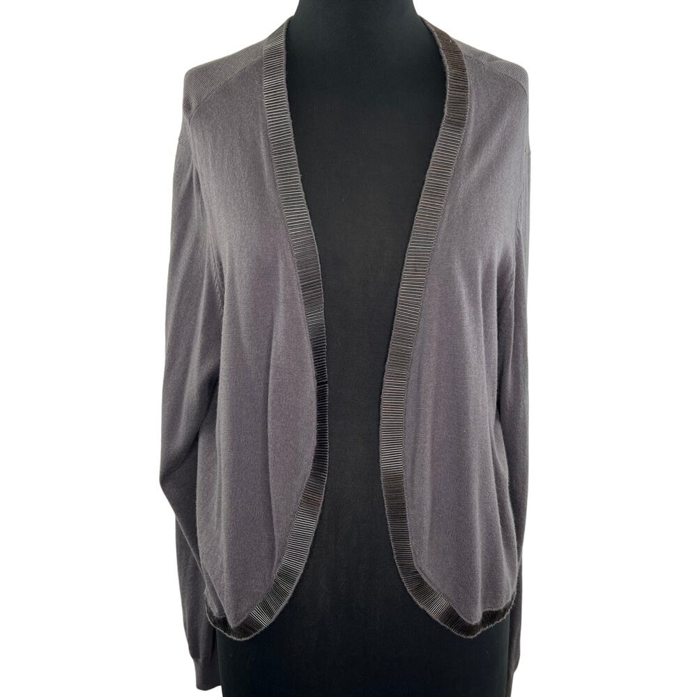 Soft Surroundings Gray Long Sleeve Nylon Wool Blend Open Front Cardigan Sz 2X